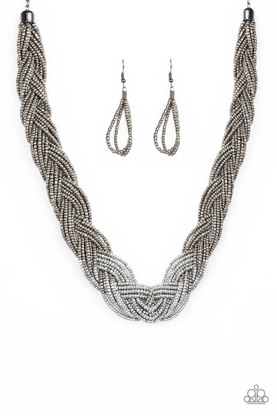 Paparazzi Accessories Brazilian Brilliance - Silver Necklace & Earrings 