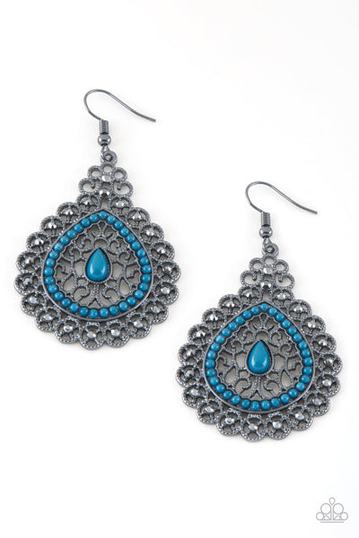 Paparazzi Accessories Carnival Courtesan - Blue Earrings 