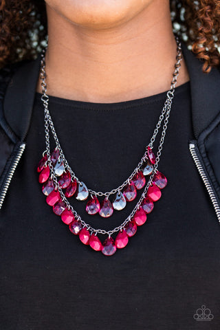 Paparazzi Accessories Storm Warning - Red Necklace & Earrings 