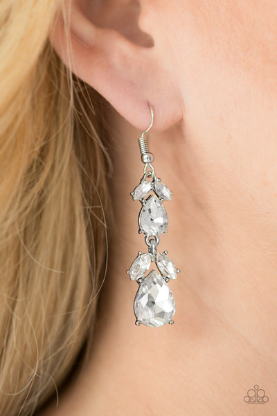 Paparazzi Accessories Trophy Hall - White Earrings 