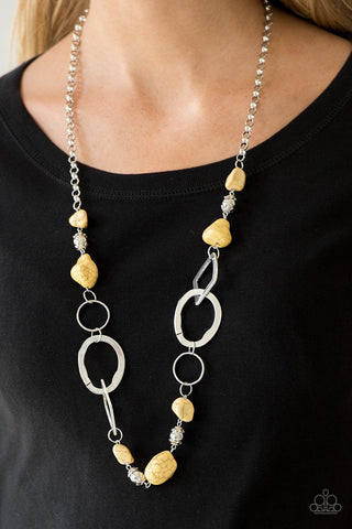 Paparazzi Accessories Thats TERRA-ific Yellow Necklace & Earrings 