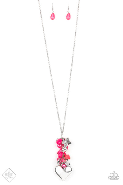 Paparazzi Accessories Beach Buzz - Pink Necklace & Earrings 