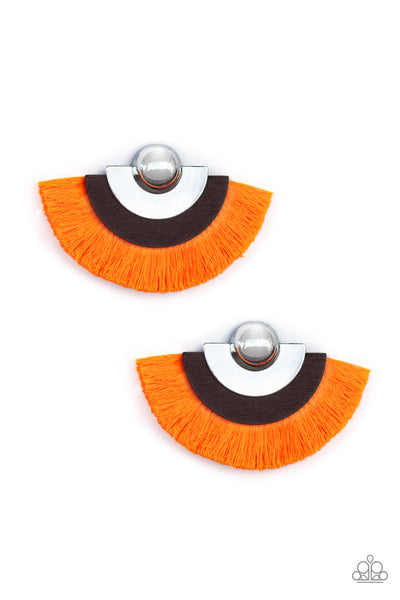 Paparazzi Accessories Fan The FLAMBOYANCE - Orange Earrings 