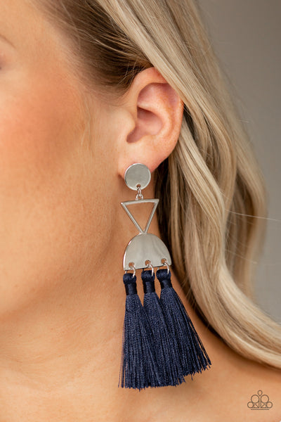 Paparazzi Accessories Tassel Trippin - Blue Earrings 