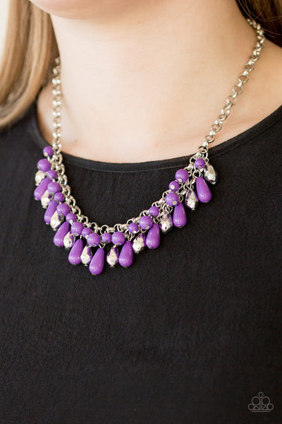 Paparazzi Accessories Coastal Cabanas - Purple Necklace & Earrings 