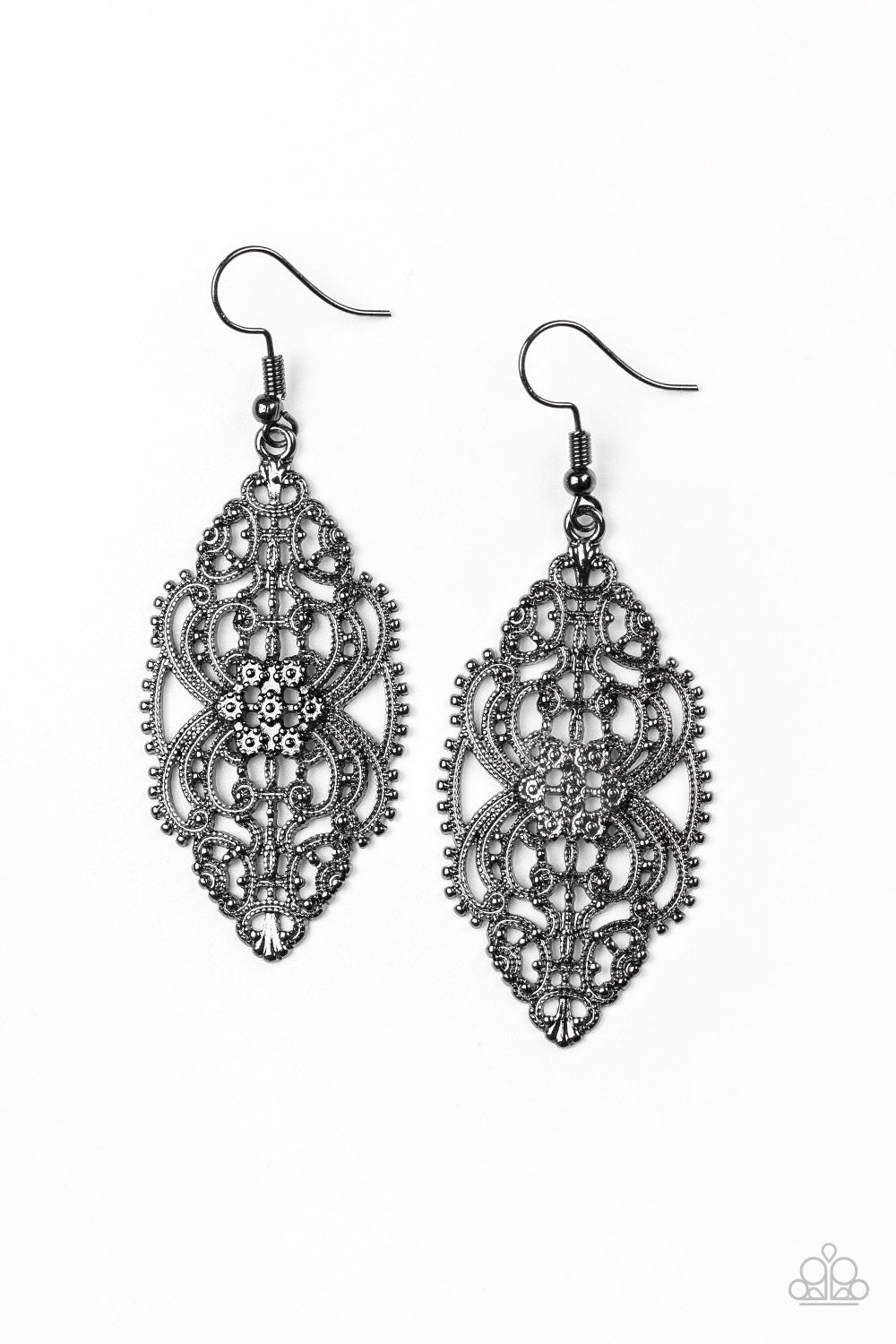 Paparazzi Accessories Ornately Ornate - Black Earrings 