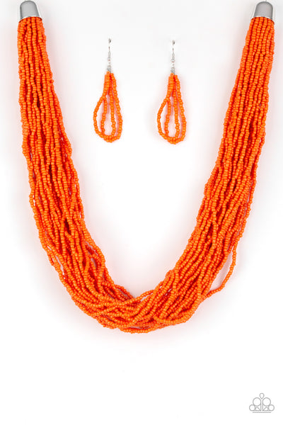 Paparazzi Accessories The Show Must CONGO On! - Orange Necklace & Earrings 