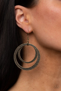 Paparazzi Accessories Rounded Out - Brass Earrings 