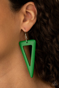 Paparazzi Accessories Bermuda Backpacker - Green Earrings 