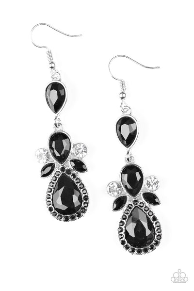 Paparazzi Accessories All About Glam - Black Earrings 