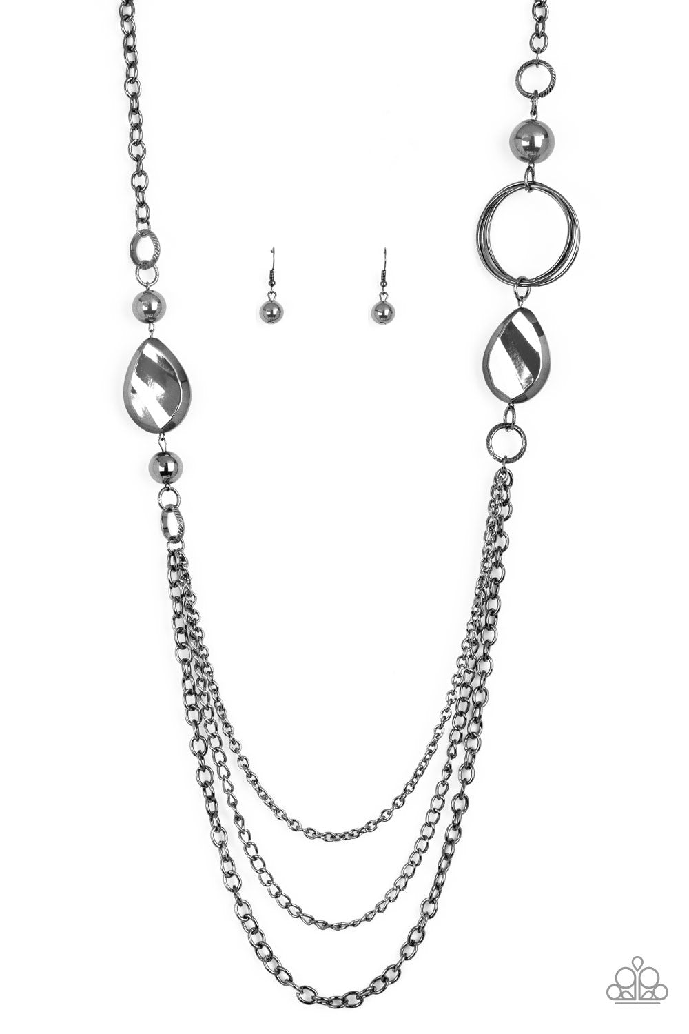 Paparazzi Accessories Rebels Have More Fun - Black Necklace & Earrings