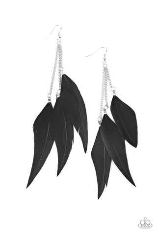 Paparazzi Accessories West Side Western - Black Earrings 