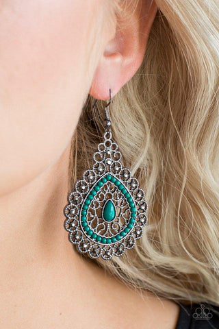 Paparazzi Accessories Carnival Courtesan - Green Earrings