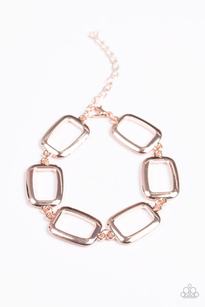 Paparazzi Accessories Basic Geometry - Rose Gold Bracelet 