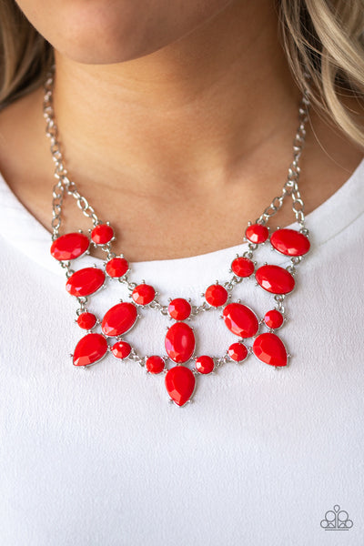 Paparazzi Accessories Goddess Glow - Red Necklace & Earrings