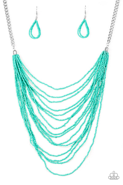 Paparazzi Accessories Bora Bombora - Blue Necklace & Earrings 