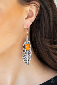 Paparazzi Accessories Quill Thrill - Orange Earrings 