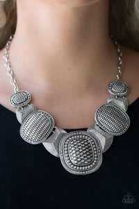 Paparazzi Accessories Prehistoric Powerhouse - Silver Necklace & Earrings 