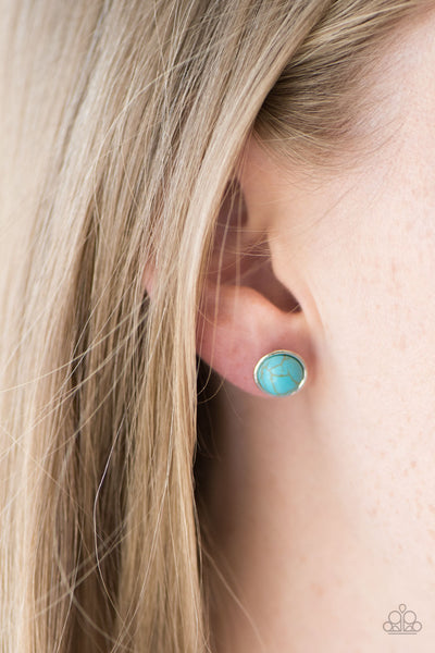Paparazzi Accessories Stone Symmetry - Blue Earrings 