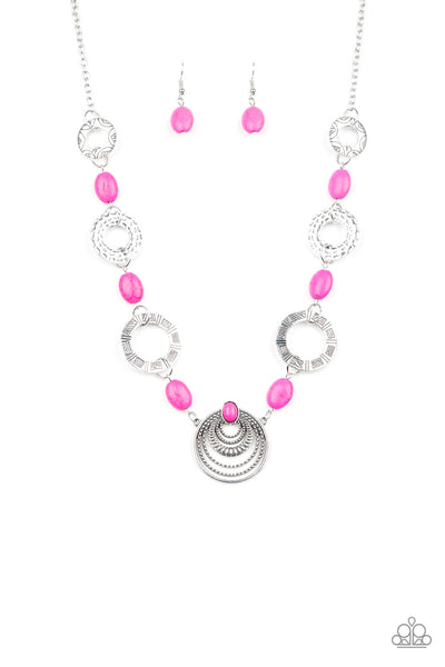 Paparazzi Accessories Zen Trend - Pink Necklace & Earrings 