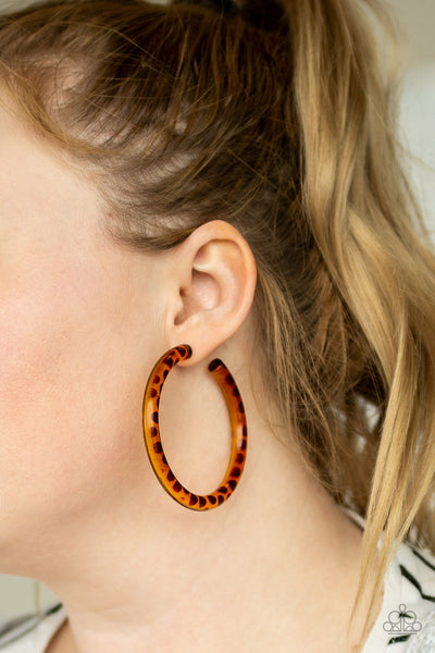 Paparazzi Accessories Miami Minimalist - Brown Earrings 