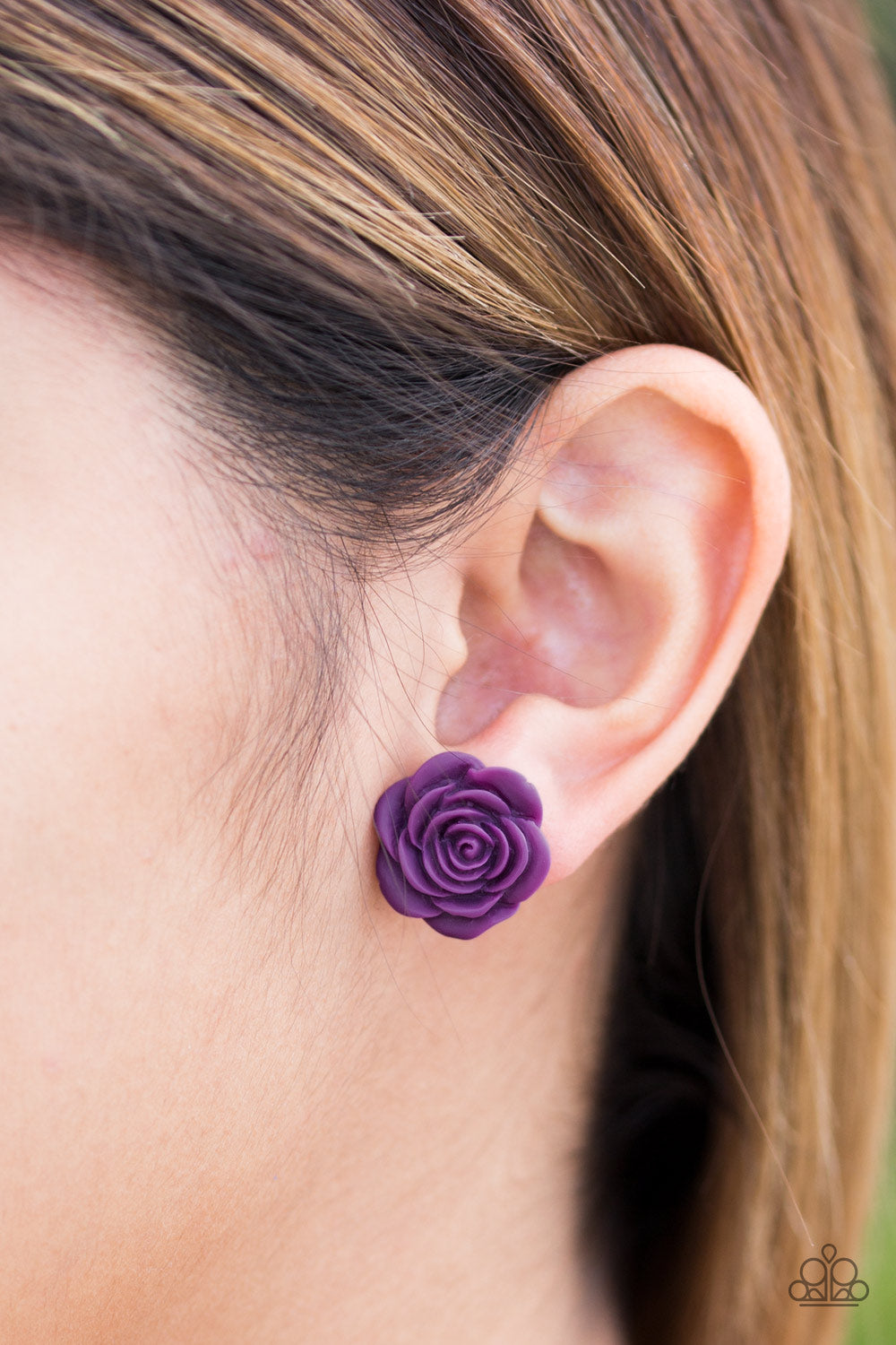 Paparazzi Accessories Raving About Roses - Purple Earrings 