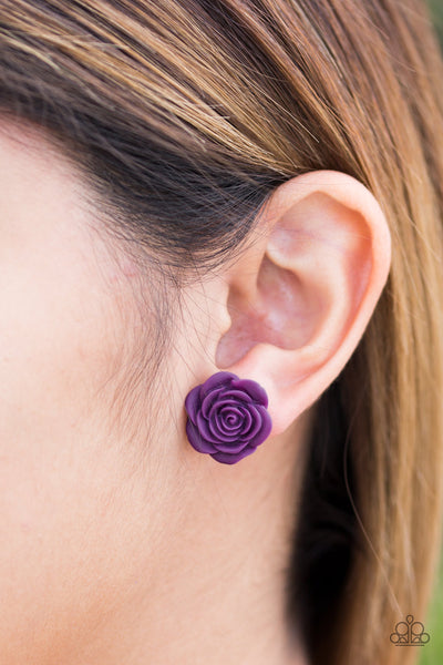 Paparazzi Accessories Raving About Roses - Purple Earrings 