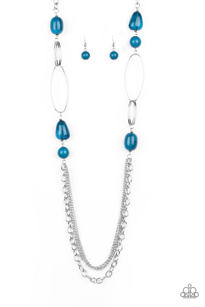 Paparazzi Accessories Pleasant Promenade - Blue Necklace & Earrings 