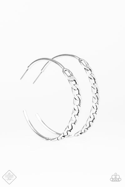 Paparazzi Accessories Metro Skylines Silver Hoop Earrings 