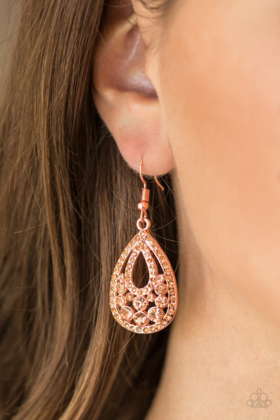 Paparazzi Accessories Sparkling Stardom - Copper Earrings 