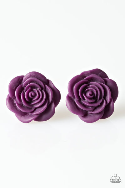 Paparazzi Accessories Raving About Roses - Purple Earrings 