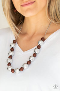 Paparazzi Accessories Top Pop - Brown Necklace & Earrings 