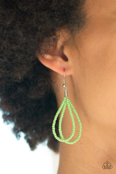 Paparazzi Accessories Peacefully Pacific - Green Necklace & Earrings 