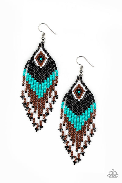 Paparazzi Accessories Wind Blown Wanderer - Blue Earrings 