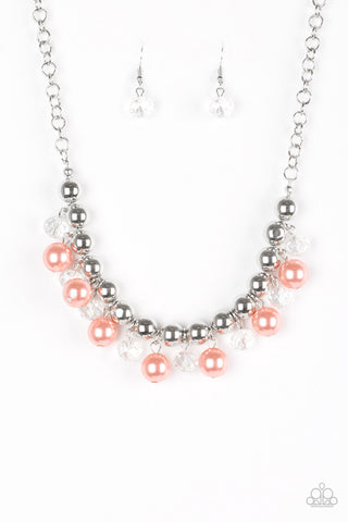Paparazzi Accessories Power Trip - Orange Necklace & Earrings 