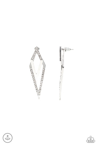 Paparazzi Accessories Point-BANK - White Earrings