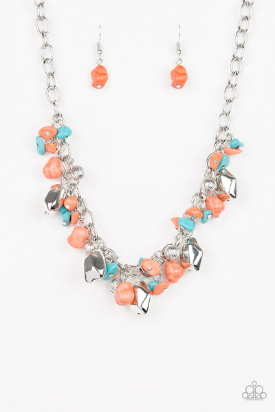 Paparazzi Accessories Quarry Trail - Orange Necklace & Earrings 