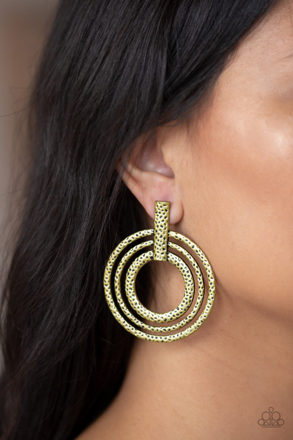 Paparazzi Accessories Ever Elliptical - Brass Earrings 