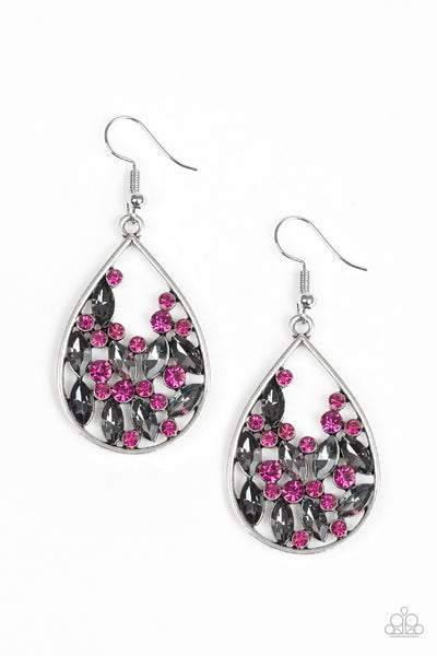 Paparazzi Accessories Cash or Crystal? - Pink Earrings 