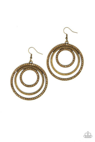 Paparazzi Accessories Rippling Refinement Brass Earrings 