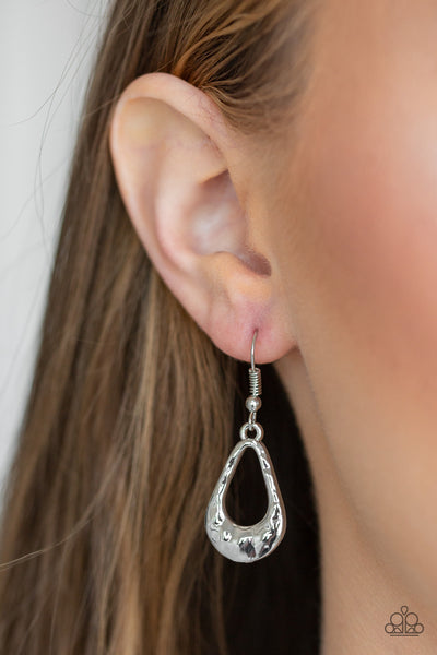 Paparazzi Accessories Teardrop Envy - Silver Necklace & Earrings 