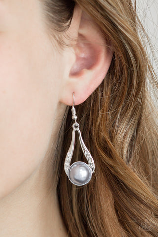 Paparazzi Accessories HEADLINER Over Heels - Silver Earrings 