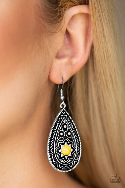 Paparazzi Accessories Summer Sol - Yellow Earrings 