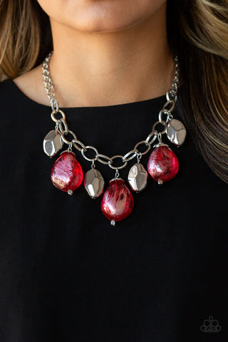 Paparazzi Accessories Looking Glass Glamorous - Red Necklace & Earrings 