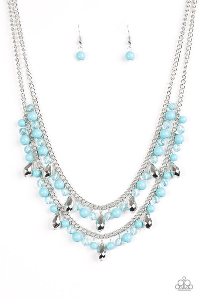 Paparazzi Accessories Mardi Gras Glamour - Blue Necklace & Earrings 