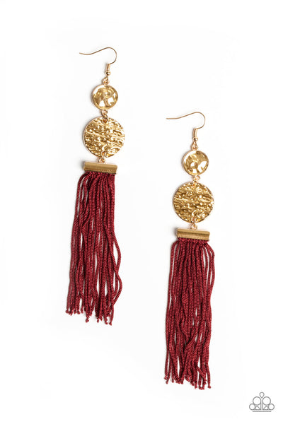 Paparazzi Accessories Lotus Gardens - Red Earrings 