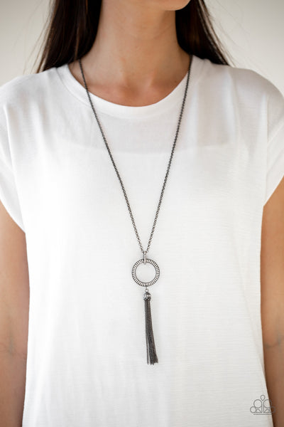 Paparazzi Accessories Straight To The Top - Black Necklace & Earrings 