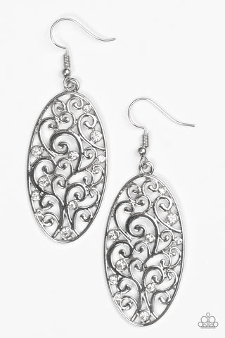 Paparazzi Accessories Glistening Gardens - White Earrings 