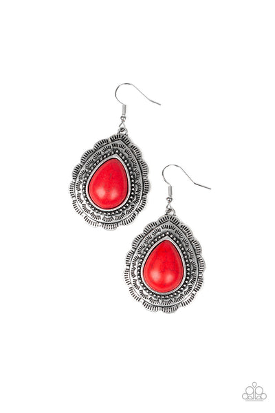 Paparazzi Accessories Mountain Mover - Red Earrings 