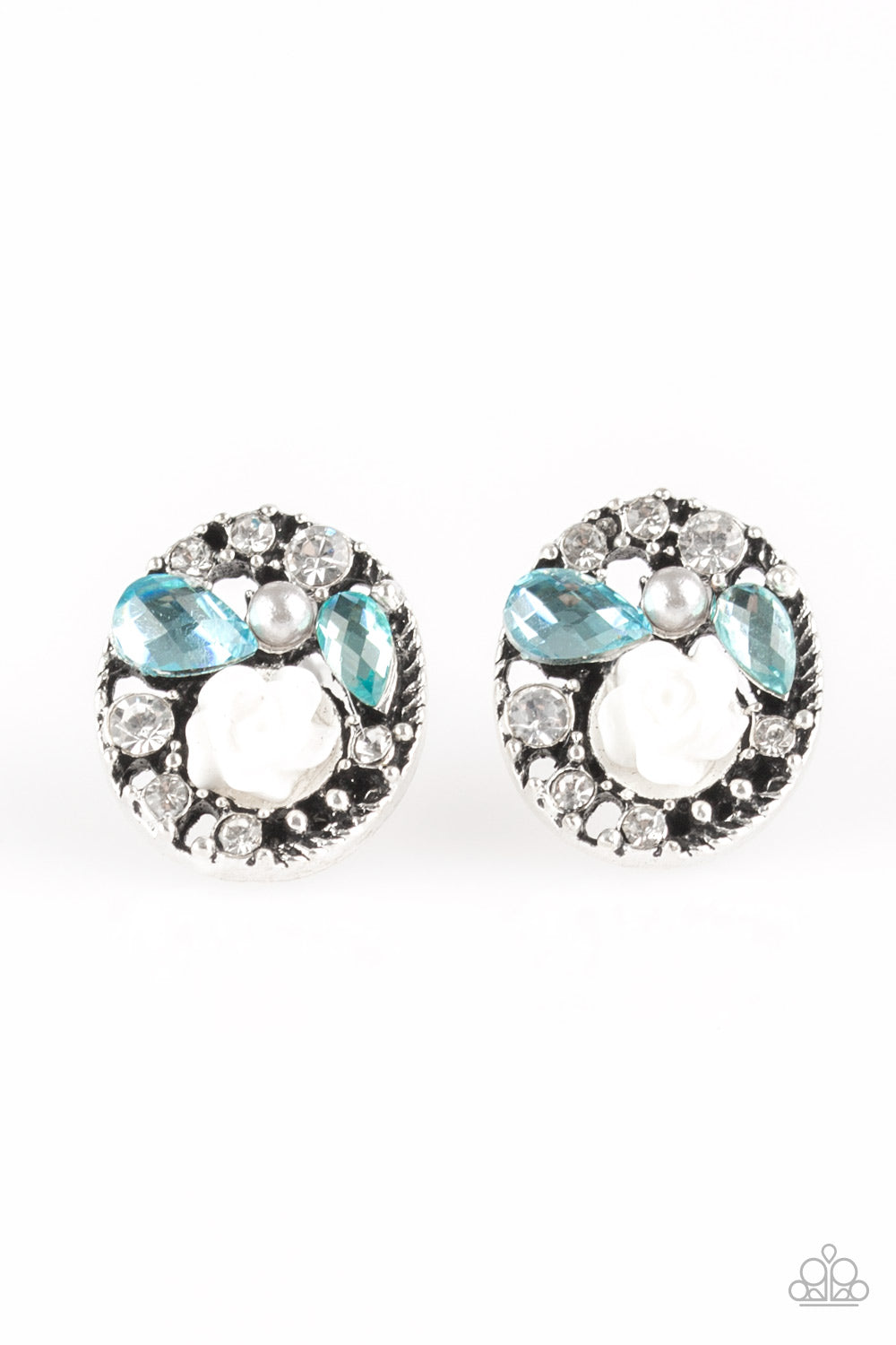 Paparazzi Accessories Pretty Perennial - Blue Earrings 